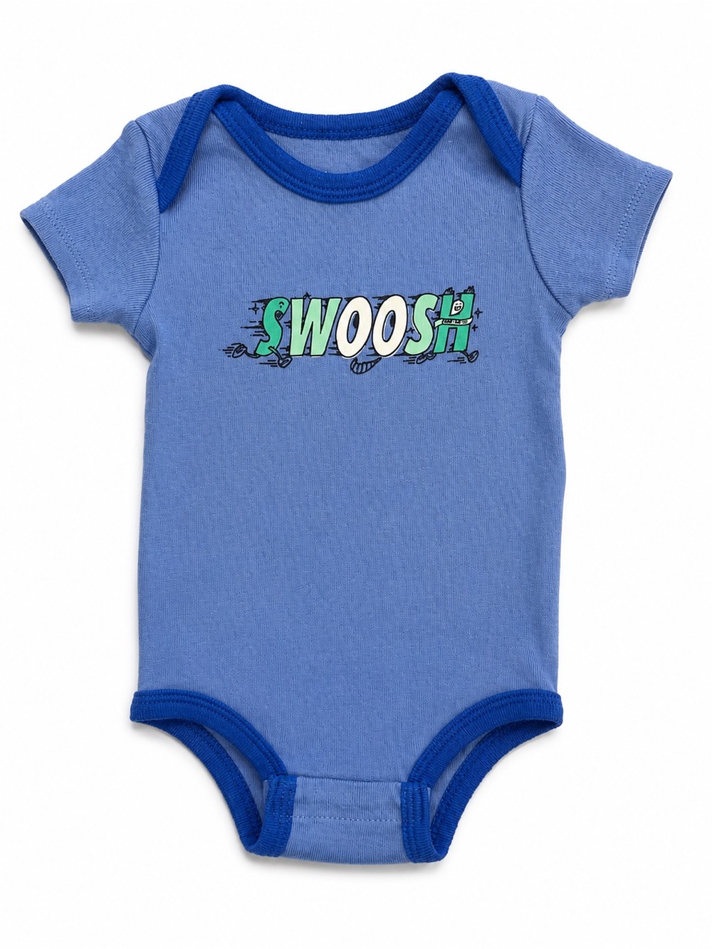 Nike Blue Short-Sleeve 'Swoosh' Graphic Baby One-Piece